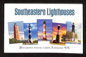 United States South Eastern Lighthouses 20 Stamped Postal Cards Booklet, 2003