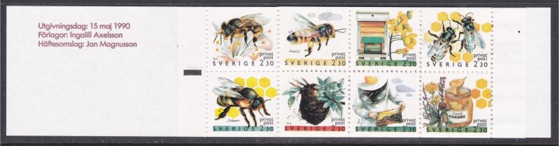 Sweden, Fauna, Bees, Beekeeping, booklet MNH / 1990
