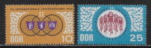 Germany DDR 921-922 20th Bicycle Peace Race MNH