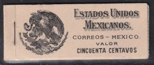 1923 Estados Unidos  Mexicanos Cinuenta Centavos booklet MNH Sc# 642 644 645