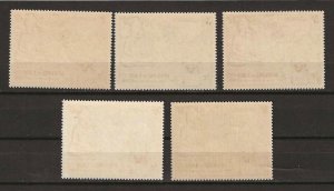 LAOS 1956 SG 49/53 MINT