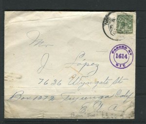 MEXICO; Early 1900s Censor LETTER/COVER fine used item to USA