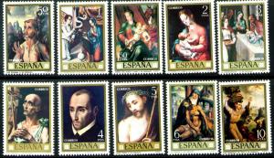 SPAIN Scott 1597-1606, MNH** Morales Painting set