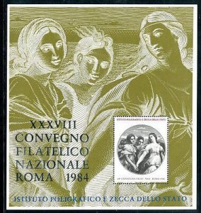 Souvenir sheet erinnofilo national philatelic conference in Rome 1984