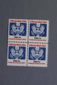 United States #O127 Official Block 4 1983
