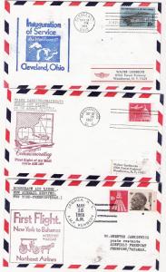 FIRST FLIGHT COVER COLLECTION, ALL W/CACHET