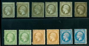 momen: France Stamps #22-23 #25-26 #30-31 Mint Group