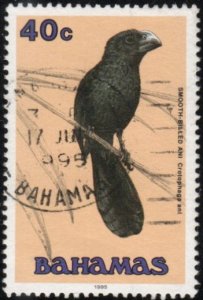 Bahamas 715b - Used - 40c Smooth-billed Ani (Dated 1995) (cv $2.50)