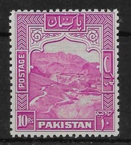 PAKISTAN SG41a 1948 10r MAGENTA p12 MNH