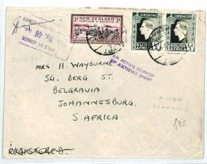 SOUTH AFRICA NEW ZEALAND Mixed Franking MILITARY GB FORCES Cover WW2 1941 CW229