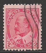 Canada 1903 King Edward VII, 2 cents, Scott #90, used