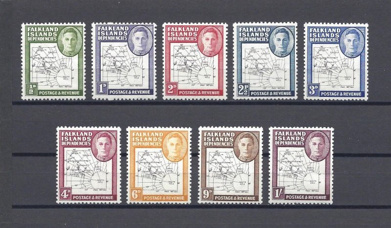 FALKLAND ISLANDS/FALKLAND ISLANDS DEPENDENCIES 1946/49 SG G9/16 MINT Cat £90