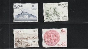 Iceland  Scott#  628-631  Used  (1986 Reykjavik Bicentennial)