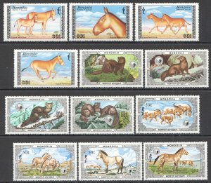 SS0108 1986-88 MONGOLIA FAUNA WILD ANIMALS !!! 3SET MNH