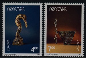 Faroe Islands 252-3 MNH EUROPA, Art, Sculptures