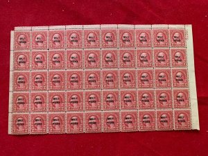 US Plate Blocks Stamps Scott# 646 Molly Pitcher Overprint 1928 50 stamps MNH