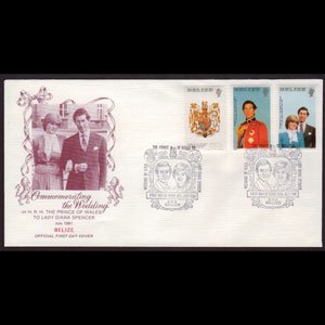 BELIZE 1981 - FDC - 548-50 Royal Wedding