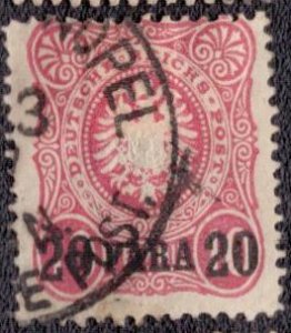 Germany Offices in Turkey - 2 1884 Used tiny thin