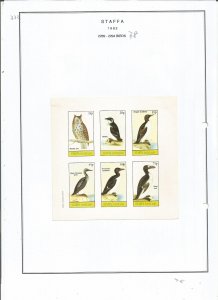 STAFFA - 1982 - Birds - Sheet - Mint Light Hinged - Private Issue