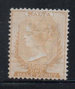 Malta Sc 3 1875 1/2d  yellow buff Victoria stamp unused