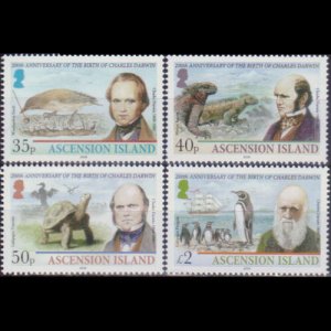 ASCENSION 2009 - Scott# 985-8 Darwin Visit Set of 4 NH