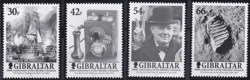 Gibraltar 2001,Chronical Bicentennial MNH set  # 881-884