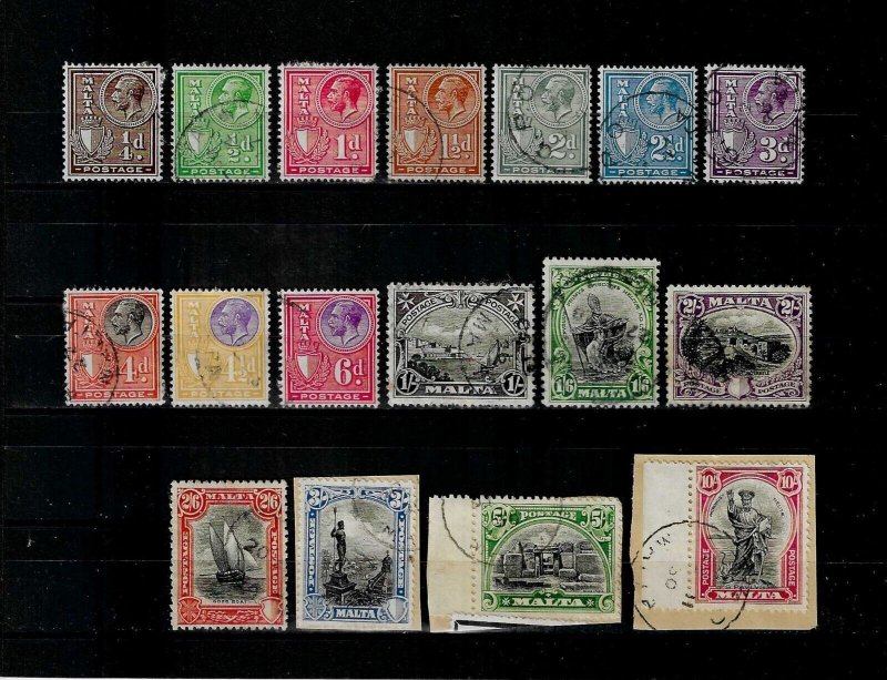 MALTA 1926/7 SG 157/72 USED Cat £400