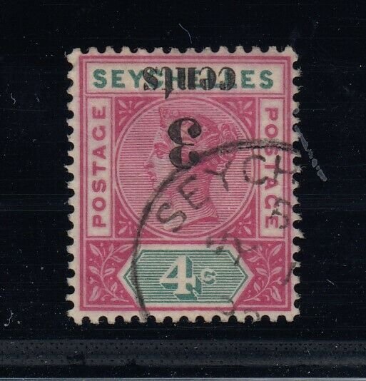 Seychelles, SG 15a (Sc 22a), used Surcharge Inverted variety, w/ BPA cert