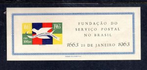BRAZIL #951 1963 POSTAL SERVICE MINT VF NH O.G S/S IMPERF.
