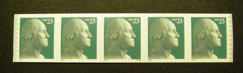 Scott 3617, 23c Washington, PNC5, #V36 MNH, V/P BEAUTY