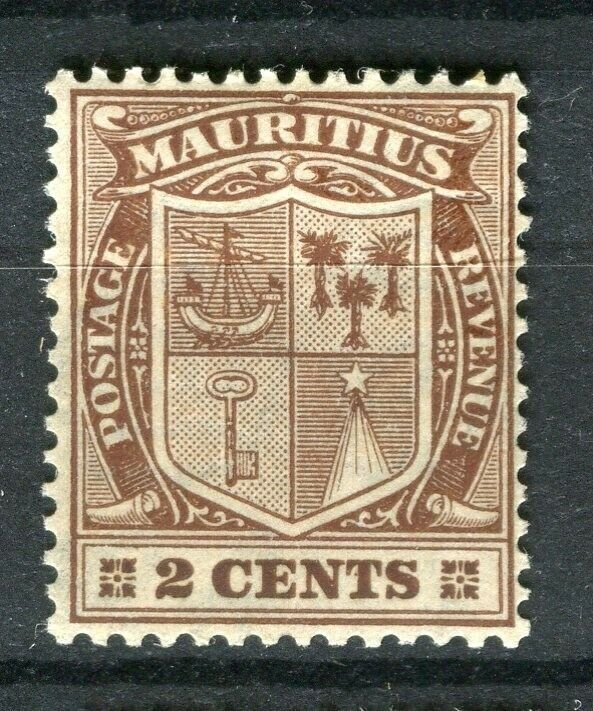 MAURITIUS; 1921-26 early GV issue Mint hinged Shade of 2c. value