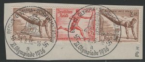 Germany Scott # B82 (2), B86, used, opp, se-tenant, special cancel, Mi # W108