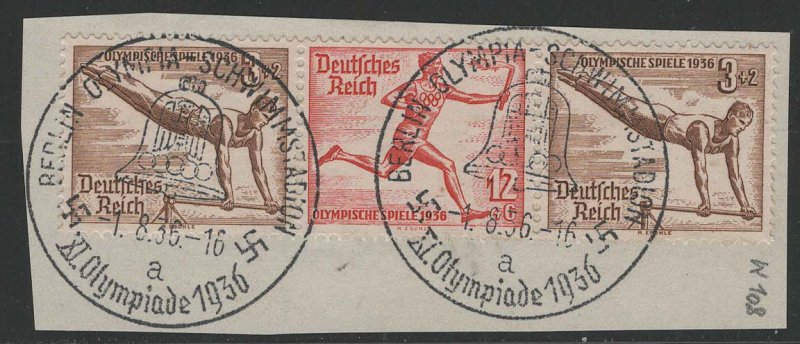 Germany Scott # B82 (2), B86, used, opp, se-tenant, special cancel, Mi # W108