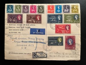 1960 Registered British KUT Airmail Cover FDC Nairobi Kenya to London England