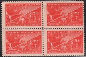 1937 Caribbean Stamps Sc 338 Primitive Sugar Mill Block 4 MNH