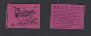 GB #DQ59  August 1971 30p British Birds Machin booklet  CV £3.75