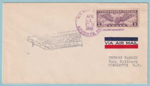 UNITED STATES FIRST FLIGHT COVER - 1930 TO CHARLOTTE NORTH CAROLINA - CV327