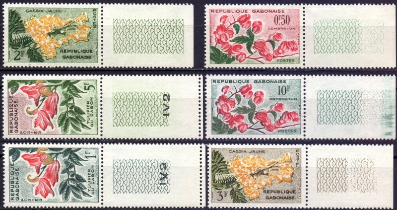 Gabon. 1961. 160-65. Flowers flora. MNH.