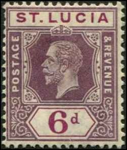 St Lucia SC# 98 George V MH SCV $2.25