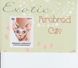 2014 Grenada Grenadines Cats II SS Sphynx (Scott 2874) MNH