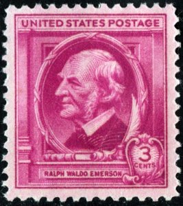 SC#861 3¢ Famous Americans: Ralph Waldo Emerson Single (1940) MNH