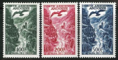 Andorra (French) Andorre Scott C2-C4 MH* Airmails 1955