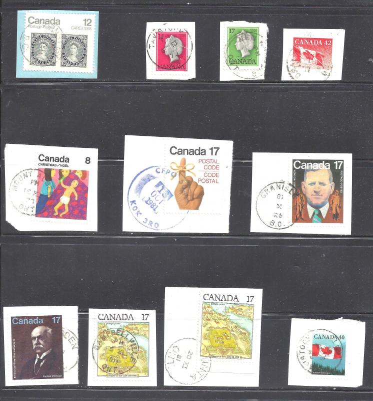 Canada (SEE ALL 3 PICTURES) 24 x TOWN CANCELS ON PIECES (BS12264A)
