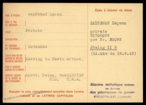 USA 1944 North Africa Germany POW Camp STALAG II Red Cross Cover Catholic  89664