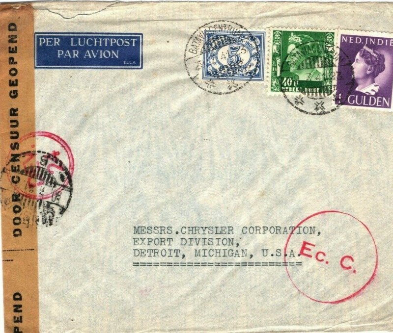 DUTCH EAST INDIES WW2 Cover One of LAST PAA FLIGHTS Before Invasion 1941 SQ12