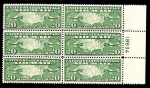 C9 Mint,OG,NH... Plate Block of 6... SCV $95.00