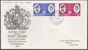 BARBADOS 1966 Royal Visit commem FDC........................................T850