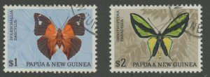 Papua New Guinea 219-20 used butterfly (2112 243)