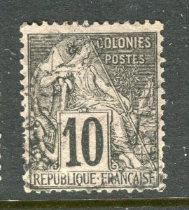 FRENCH COLONIES; 1880s early classic General issue used shade of 10c. value