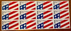 US # 2522 F rate flag booklet pane of 12  1991 Mint NH